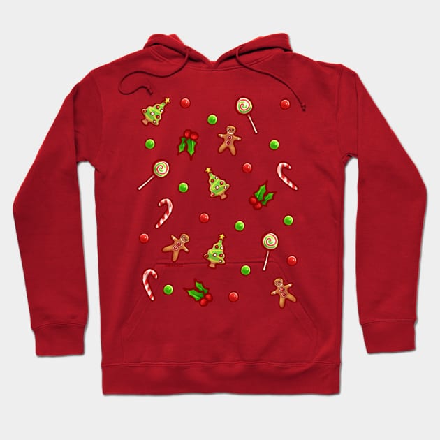 Christmas Cookie Confetti Hoodie by Jan Grackle